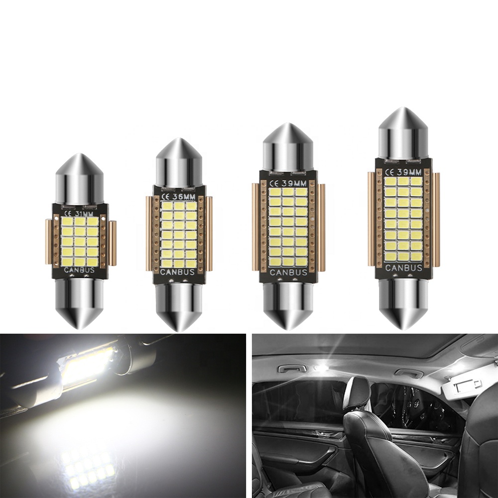 DE3175 Led Bulb Festoon 31MM 36MM 39MM 41MM Led Bulb 6500K White Canbus Error Free For Interior Dome Light License Plate Lights