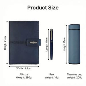 Promotional Business Gift <b>Sets</b> Custom Logo Leather Office Combo <b>Notebook</b> <b>Pen</b> Insulated Water Bottle <b>Set</b> with Gift Packaging - Product Image 2