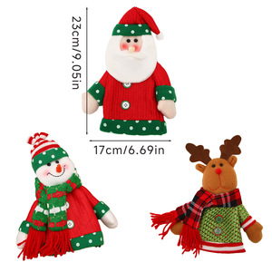 Articles de fête nouvelle bouteille de vin de noël ensemble de vêtements père noël bonhomme de neige manchon de bouteille de Champagne confortable décorations de vacances de fête - Product Image 5