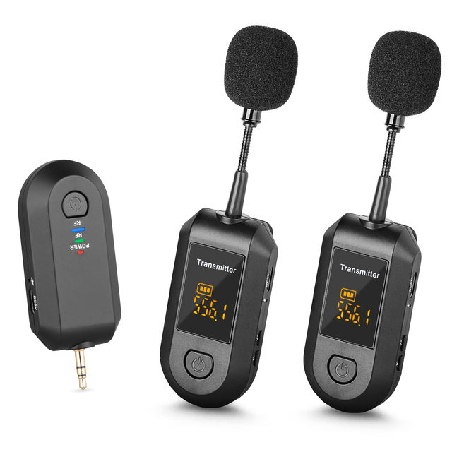 T9 Portable Wireless Handhold Microphone Dual Lavalier Lapel Microphone Best Clip-on Lapel Mic for Teachers Church Outdoor