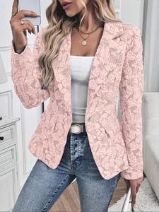Veste Courte Décontractée <span class=keywords><strong>Femme</strong></span> Tendance – Style Rétro Jacquard Coupe Slim - Product Image 5