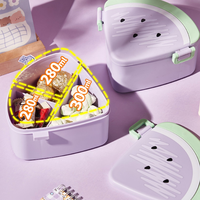 Nouvelle boîte à bonbons créative en forme de pastèque avec couvercle en plastique, mignonne boîte de rangement pour collations d'enfants, 3 compartiments, boîte portable pour noix et produits secs