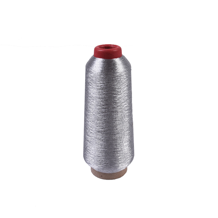 100% окрашенная полиэфирная чистая серебряная металлическая нить, машинная вышивка
