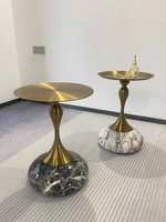 Salon moderne maison décorative canapé en métal côté centre rond cercle Table d'extrémité Table d'angle de luxe
