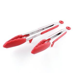 High Quality Silicone Food Tong Silicone Clamp <b>Kitchen</b> <b>Accessories</b> Stainless Steel <b>Kitchen</b> Grill Tongs for Outdoor Camping - Product Image 1