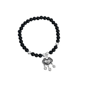 Bracelet en argent sterling S925 avec motif Fu pour femme, bijoux perlés élastiques à porter au quotidien - Product Image 5