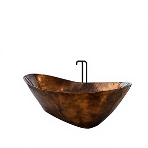Bañera Ovalada de Cobre Hecha a Mano, Bañera Independiente de Lujo, Bañera de Hidromasaje con Acabado de Cobre Antiguo - Product Image 1