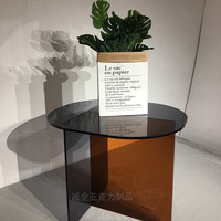 Table basse de loisirs ovale en acrylique moderne Petite table basse de salon d'appartement