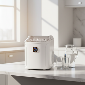 Macchina per Ghiaccio a Cubetti Elettrica Domestica con Produzione Giornaliera, Alimentazione Manuale dell'Acqua, Modello da Banco per Ghiaccio Masticabile - Product Image 3