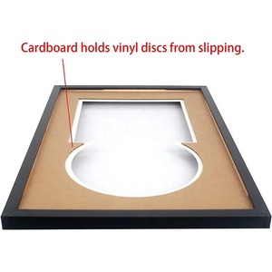 Cadre pour disque vinyle 7x7 pouces, cadre pour disque de juke-box noir avec double passe-partout noir, cadre photo en bois musical - Product Image 2