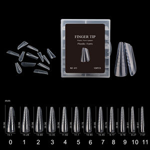 #11 Ataúd arqueado Sistema <span class=keywords><strong>dual</strong></span> Formas de uñas Estilo francés Molde para uñas Curva en C profunda Lado recto Herramientas de extensión de uñas - Product Image 3