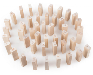 Wooden Tumbling tower numbers stacking building blocks educational toy math games set - Product Image 2