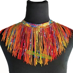 Bestdanse — <span class=keywords><strong>accessoire</strong></span> de Costume pour femmes, collier à franges, paillettes colorées, ras du cou, 1920s - Product Image 1
