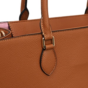 Factory Custom Large Capacity Leather Tote Bags High Quality PU Genuine Leather Women's Handbags with Zipper Closure - Product Image 2