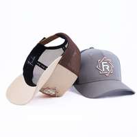 Casquettes de Camionneur en Gros en Polyester et Spandex Style Campagne avec Panneau Arrière en Maille et Broderie de Logo Personnalisée