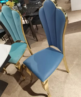 2023 table à manger de cuisine moderne et 6 chaises restaurant de luxe en métal en acier inoxydable ensembles de salle à manger