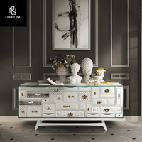 Meubles de rangement sur mesure de style italien, design élégant, console moderne, buffet blanc, buffet vintage en bois avec tiroirs