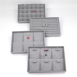 High End Custom Microfiber Jewelry <strong>Tray</strong> Gray Pendant <strong>Display</strong> Organizer <strong>Ring</strong> <strong>Tray</strong> for Jewellery Shops - Product Image 2