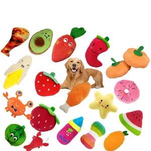 2023 제조업체 도매 사용자 정의 박제 애완 동물 끽끽 소리 장난감 귀여운 강아지 봉제 완구 세트 대량 개 애완 동물을위한 삐걱 거리는 장난감