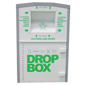 Papelera para donar ropa de iglesia y sin fines de lucro con candado para campañas comunitarias y sitios de Bancos de Alimentos - Product Image 3