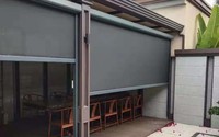Persiana Enrollable Automática de Fibra de Vidrio para Ventanas de Balcón, Protección Solar para Ventanas y Puertas