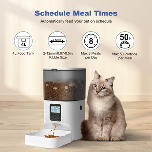 Smart Programmable Charge Portable 4L Waterproof Pet <b>Feeder</b> Automatic Dog/<b>Cat</b> Bowl Scale <b>Timed</b> Plastic Food Dispenser - Product Image 3