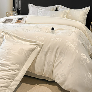 Juego <span class=keywords><strong>de</strong></span> Ropa <span class=keywords><strong>de</strong></span> Cama <span class=keywords><strong>de</strong></span> Lujo Ligero, <span class=keywords><strong>de</strong></span> Seda Lavada y Transpirable para Todas las Estaciones, Incluye un Juego <span class=keywords><strong>de</strong></span> Cuatro Piezas <span class=keywords><strong>de</strong></span> Jacquard <span class=keywords><strong>de</strong></span> Seda <span class=keywords><strong>de</strong></span> Hielo Suave para Dormir - Product Image 1