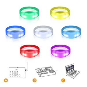 Pulseira led Wedding Souvenirs Guests Promotion Lighting Remote Control DMX Controller Light Up LED Pulseira