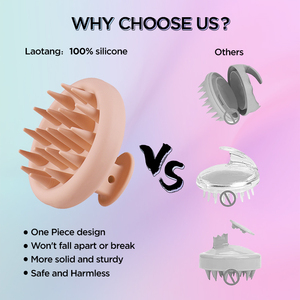 Oferta Especial Masajeador de Cuero Cabelludo Personalizado de Silicona Resistente al Agua para Crecimiento del Cabello Cepillo Exfoliante para Champú - Product Image 6