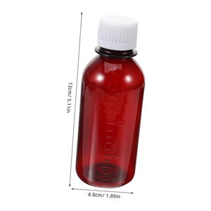Medicine Packaging <b>Empty</b> Dark Amber <b>Plastic</b> PET Syrup Pills <b>Bottle</b> <b>Plastic</b> <b>Bottle</b> with Cap - Product Image 2