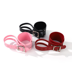 Menottes en cuir deux-en-un pour adultes, sangles de retenue réglables, équipement SM étanche et sûr, accessoires de jeu de rôle romantiques pour la chambre à coucher - Product Image 4