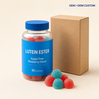Factory Direct Custom Lutein Ester Gummies Sugar Free Blueberry Jelly Candy 12mg with OEM ODM Logo Packaging