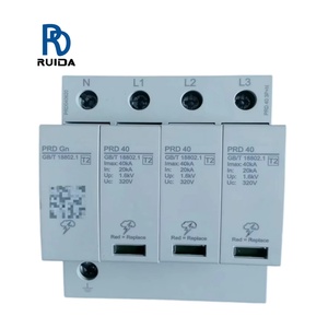 อุปกรณ์ป้องกันไฟกระชาก PRD 40 3P N 40KA Type2 แบบติดตั้งบนราง Din 3P+N 40kA สำหรับระบบไฟฟ้าแรงดันต่ำ - Product Image 1