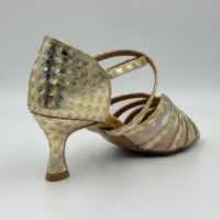 Nouvelles Chaussures de Danse Latine Dorées Brillantes 2026 pour Femmes Adultes, Semelle Souple, Chaussures de Salsa, Vente Directe Usine, Dropshipping Disponible