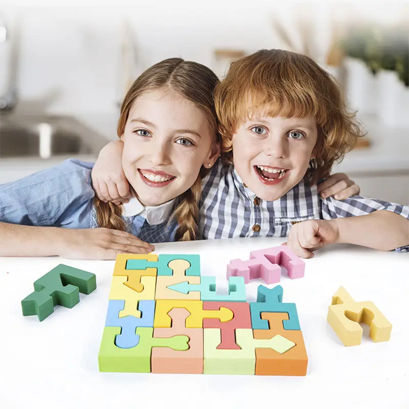 Houten Montessori 3D Geometrische Vorm Matching Puzzels Logisch Denken Game Fijne Motor Training Vroege Onderwijs Cognitie Speelgoed