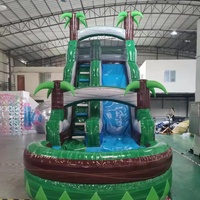 Grand toboggan gonflable commercial d'été pour le divertissement familial dans le jardin Jouet de location pour enfants