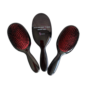 Cepillo de Pelo MUYANG Personalizado, Cerdas de Pelo de Caballo, Mango de Metal, Antiestático, Uso en Salón, Tamaño Grande, Estilo Elegante - Product Image 2