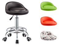 Tabouret de salon de luxe en similicuir durable, inclinable et réglable en hauteur, avec dossier, roulettes et pompe hydraulique pour massage et soins du visage