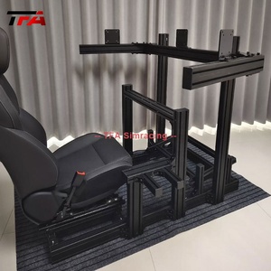 Simulateur profil aluminium volant personnalisé Cockpit simulateur de jeu de conduite superbe Cockpit avec vraie chaise course - Product Image 6