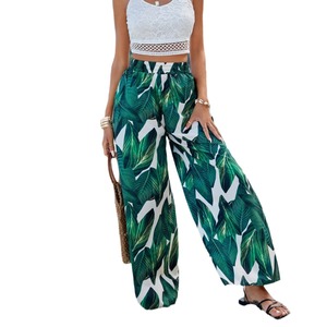 Pantalons larges imprimés à taille haute, style décontracté européen et américain pour femmes, tendance - Product Image 3