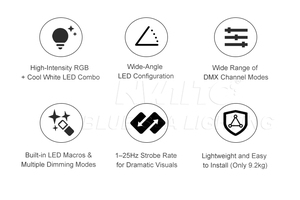 Đèn LED thanh strobe 430W chống nước IP65, full-color, ánh sáng trắng lạnh, dùng cho sân khấu ngoài trời, biểu diễn kinh doanh, đám cưới - Product Image 2