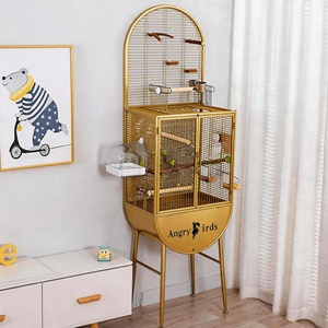 Grande cage à oiseaux en métal, type villa, à trois niveaux, avec système anti-évasion, pour calops et perruches - Product Image 2