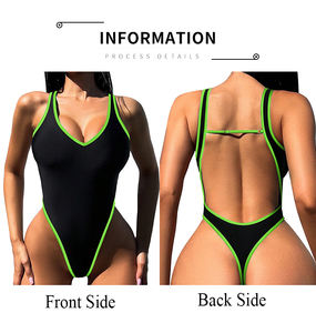 <span class=keywords><strong>Maillot</strong></span> <span class=keywords><strong>de</strong></span> <span class=keywords><strong>bain</strong></span> une pièce pour femmes et jeunes filles, coupe haute, avec liseré, style bikini, avec string sexy, body amincissant, respirant, tenue <span class=keywords><strong>de</strong></span> plage - Product Image 2