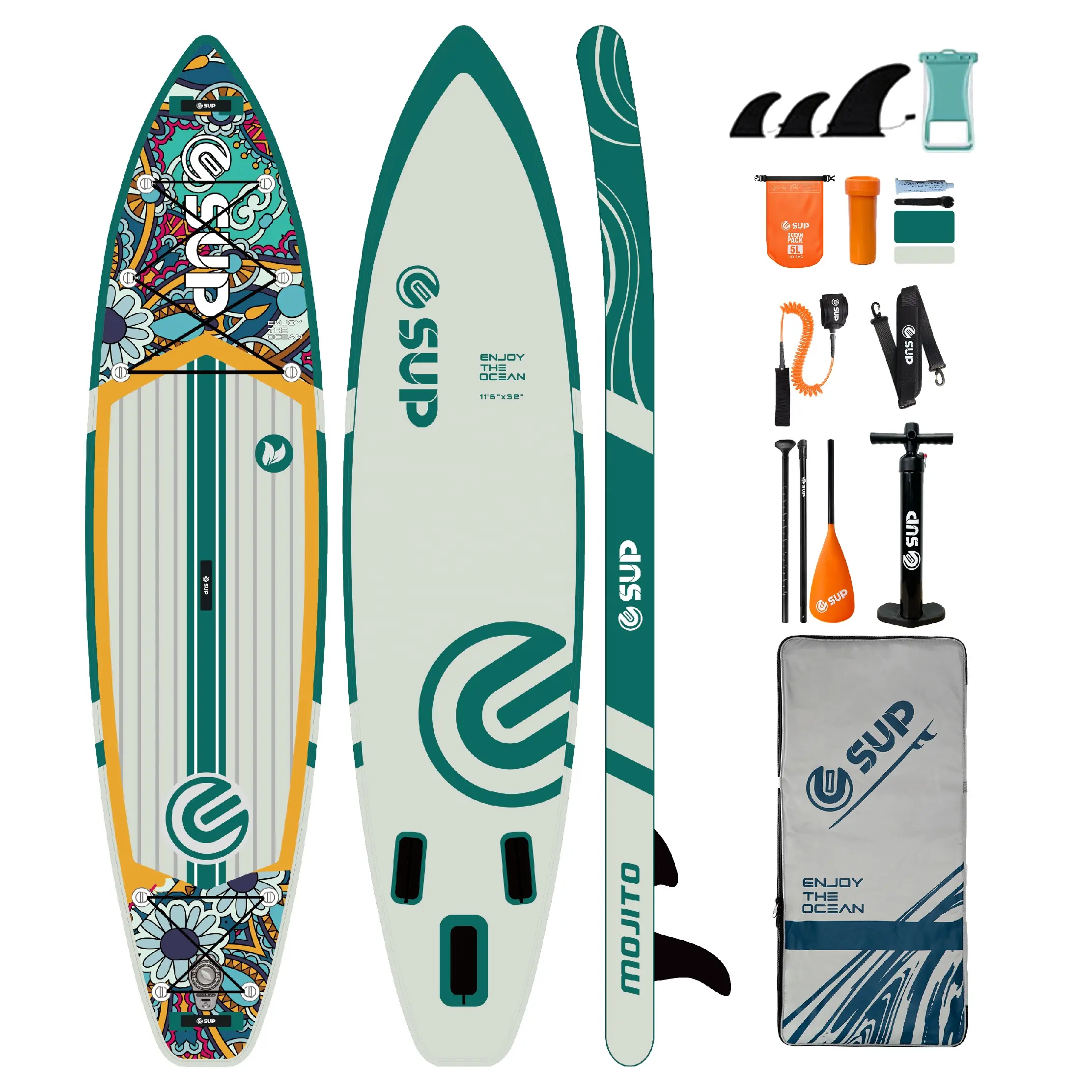 E SUP Inflável Sup Stand Up Paddle prancha de surf Standup prancha de surf 11'6x32"x6" longboard