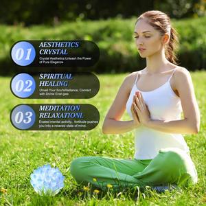 Cristal de Cuarzo Curativo CrystalHola de 400-500g, Ecológico, con Patrón Floral Azul, Decoración para el Hogar, Regalos y Recuerdos - Product Image 3