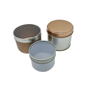 两件式锡罐，带盖PVC窗，密闭盖金属锡盒，用于茶叶存储礼品罐