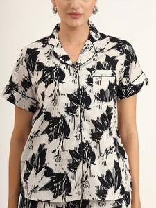 Elegant Customize Floral Cotton Pajama Set Handblock Print Sleepwear <b>Women's</b> Nightwear Solid Colour Wholesale Price Available - Product Image 5