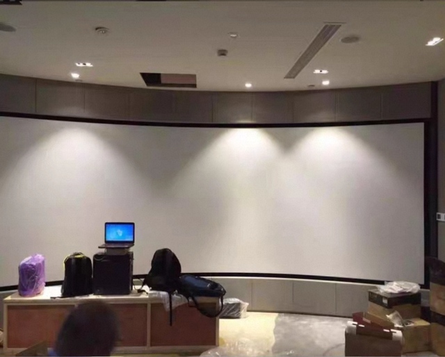 200 Inch 16:9 Curved Home Theater Screen Reinforced Metal Frame Wide View Angle Clear HD Giant Movie Projection Screens