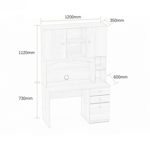 Venta al por mayor de muebles de oficina en casa de madera extensible mesa de estudio con estantería cajones de almacenamiento para adultos uso de ordenador de escritura - Product Image 4