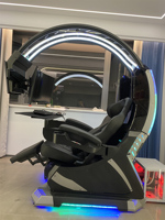 Super Rêve Pod zéro gravité inclinaison basculement PC chaise de course de jeux gaming cockpit avec haut-parleurs RGB LED soutien 1-2 écrans